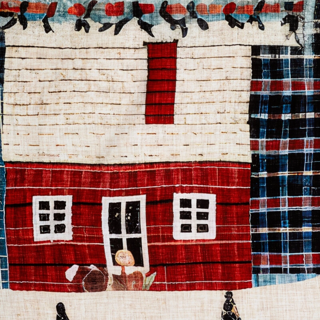 Vianočné obliečky 220x200 cm saténová bavlna, červené a modré