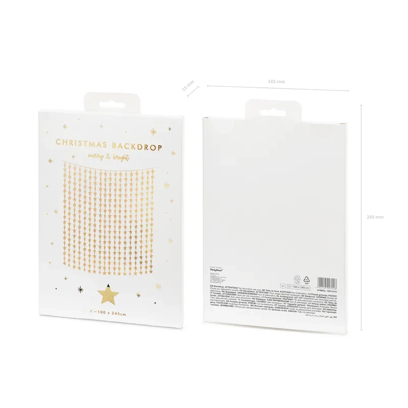 Party zaves z zlatimi zvezdami 100 x 245 cm – folijska dekoracija