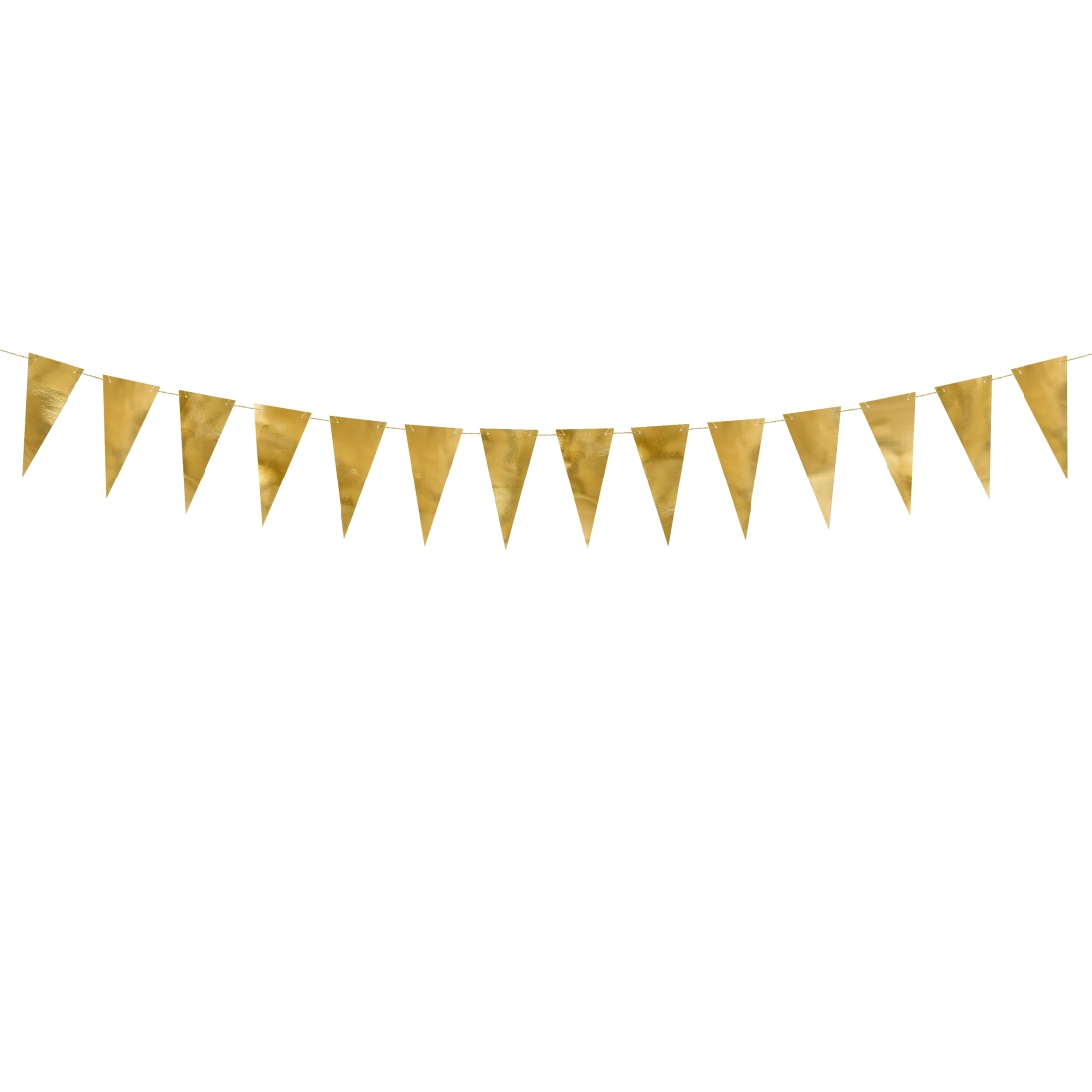 Viseča zlata zrcalna girlanda, 2,15 m, 14 zastavic – DIY dekoracija