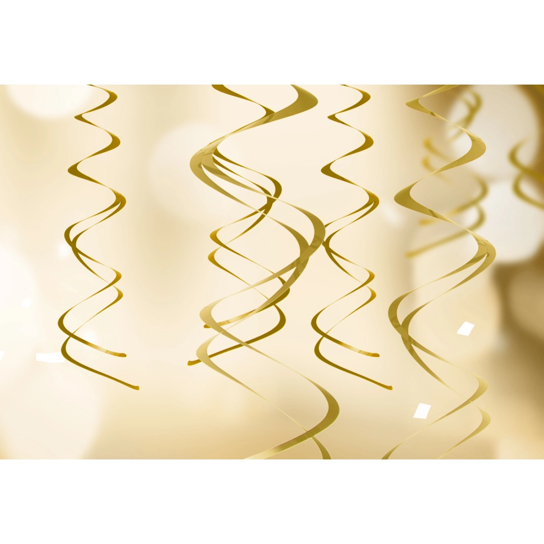 Viseče zlate spirale 60 cm – 5 kosov dekoracij za zabavo