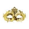 Zlata karnevalska maska za obraz z okraski, 17 x 9 cm