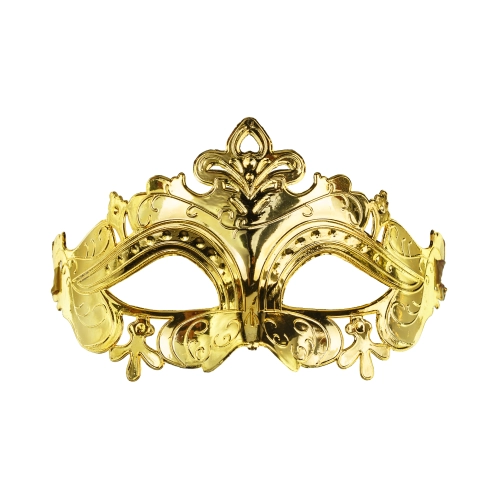 Zlatna karnevalska maska za lice s ornamentima, 17x9 cm