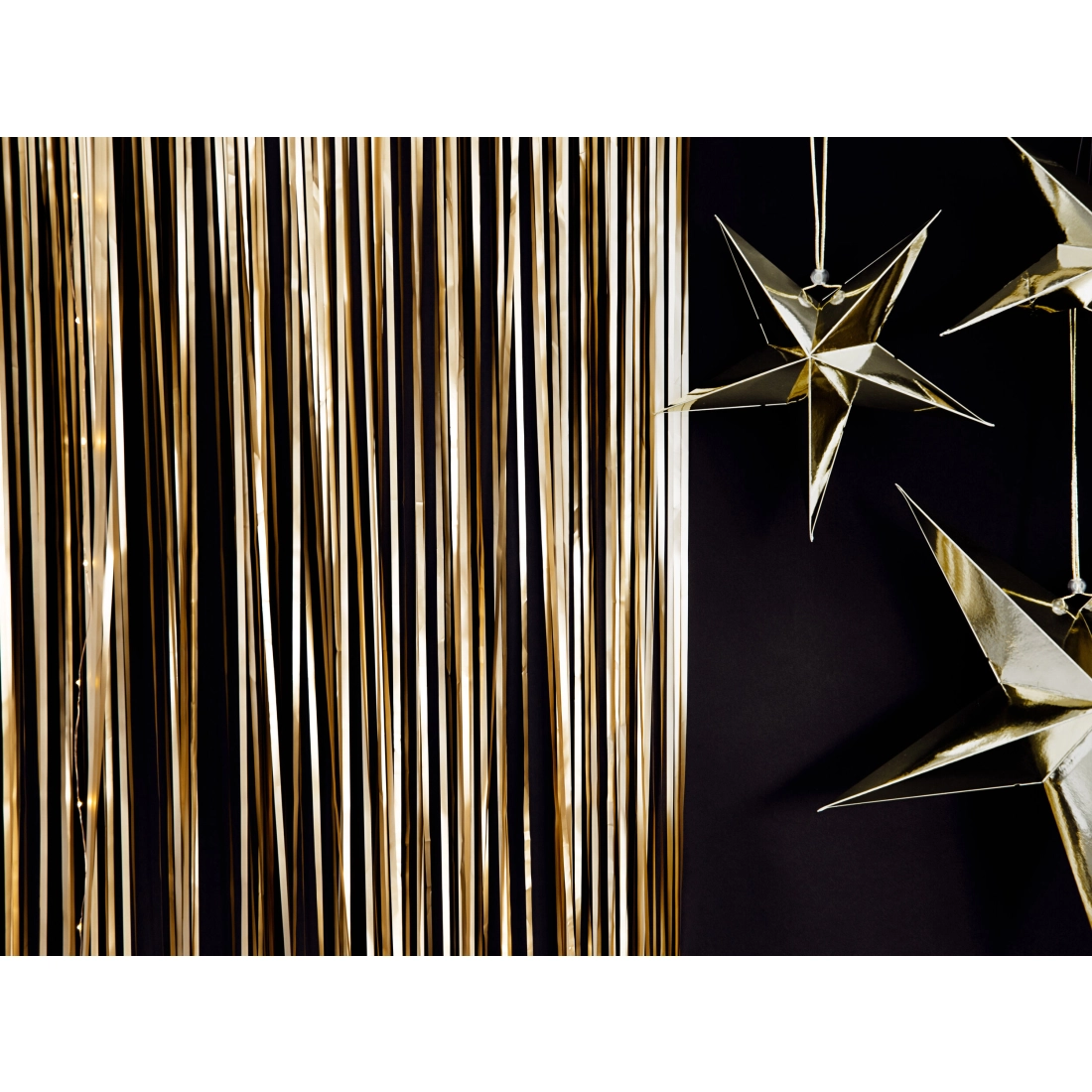 Draperie metalizată aurie pentru petrecere 90x250 cm – perdea decorativă pentru evenimente