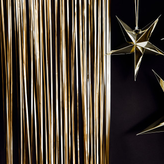 Zlata kovinska party zavesa 90x250 cm – dekorativna zavesa za zabave