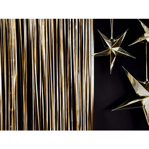 Zlatá metalická párty záclona 90x250 cm – dekoračný záves na oslavy