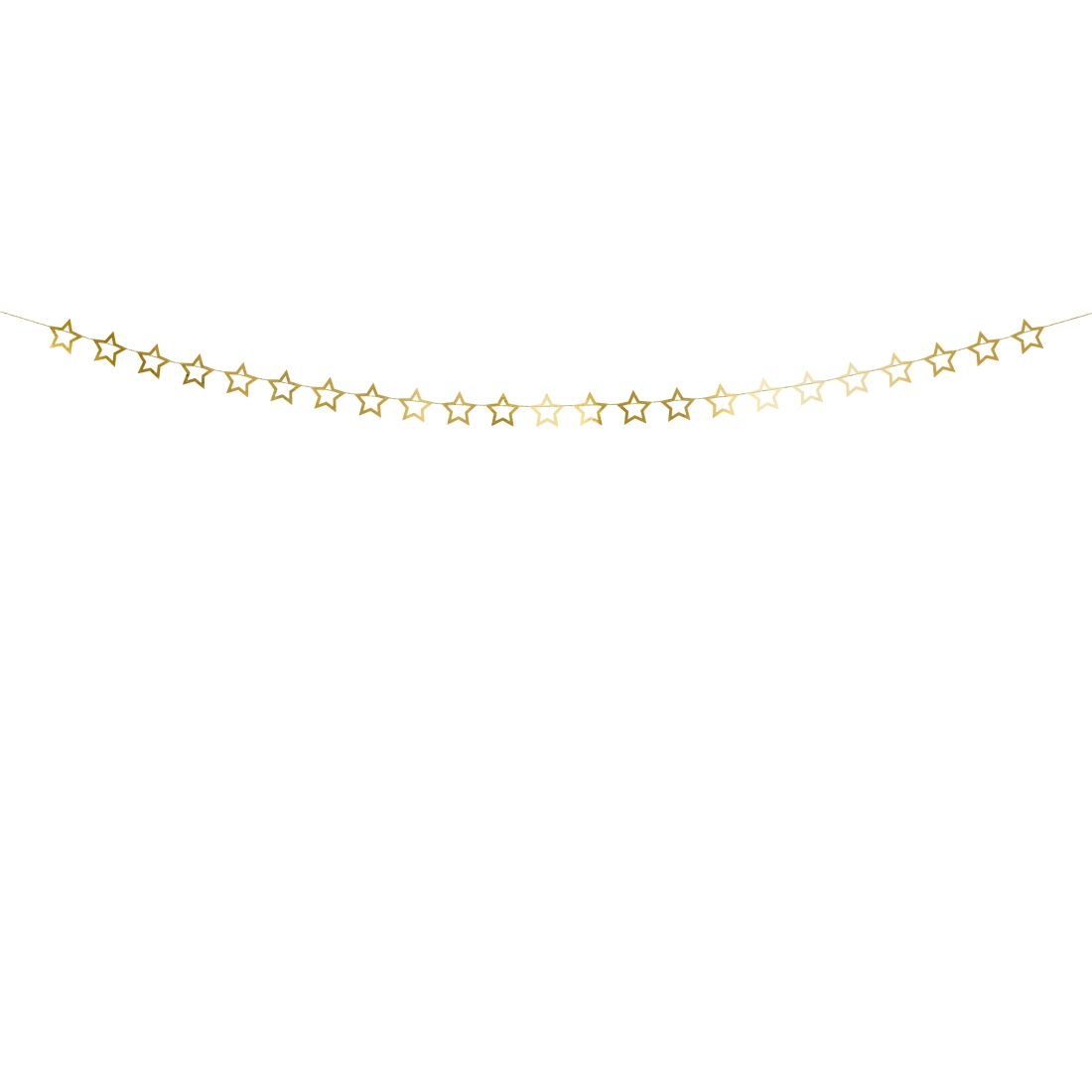 Zlata papirnata girlanda z zvezd 3 m – dekorativna veriga za zabave