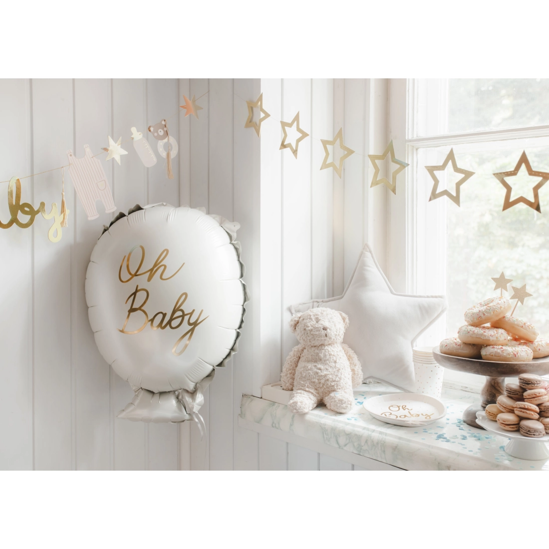 Zlata papirnata girlanda z zvezd 3 m – dekorativna veriga za zabave