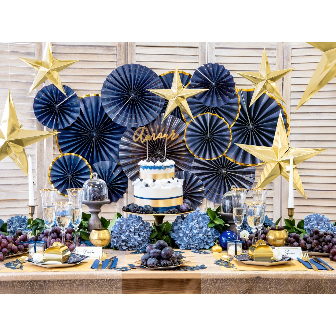 Zlata papirnata zvezda 30 cm – zrcalni papir, DIY dekoracija