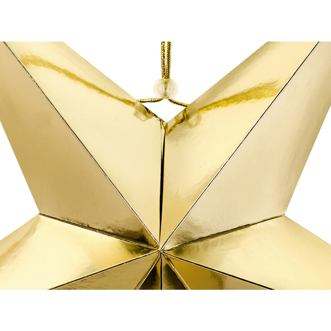 Zlata papirnata zvezda 70 cm – dekorativen zložljiv okras za obešanje