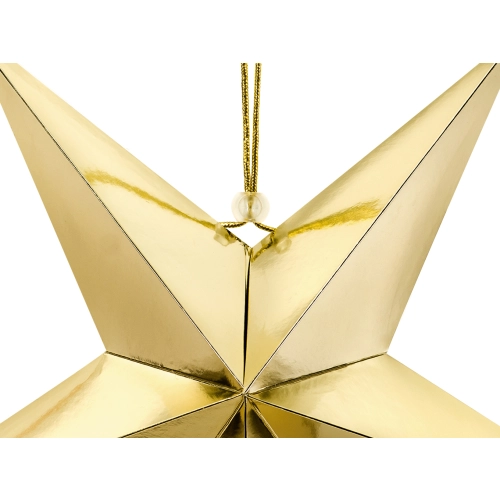 Zlata papirnata zvezda za obešanje, 45 cm, zrcalni učinek – DIY