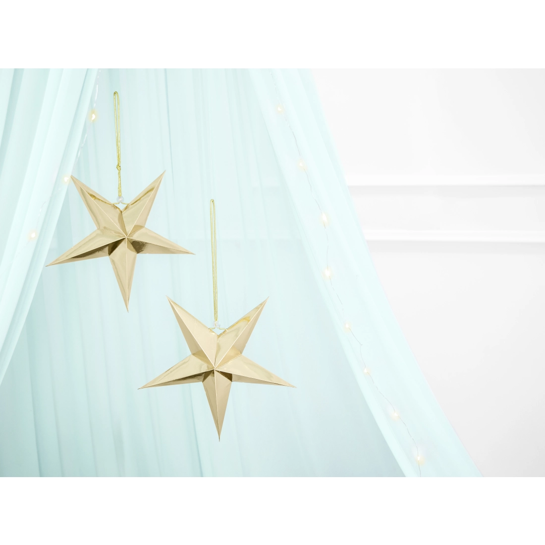 Zlata papirnata zvezda za obešanje, 45 cm, zrcalni učinek – DIY