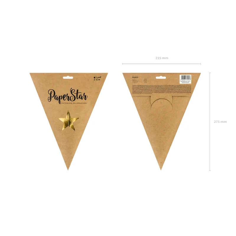 Zlata papirnata zvezda za obešanje, 45 cm, zrcalni učinek – DIY