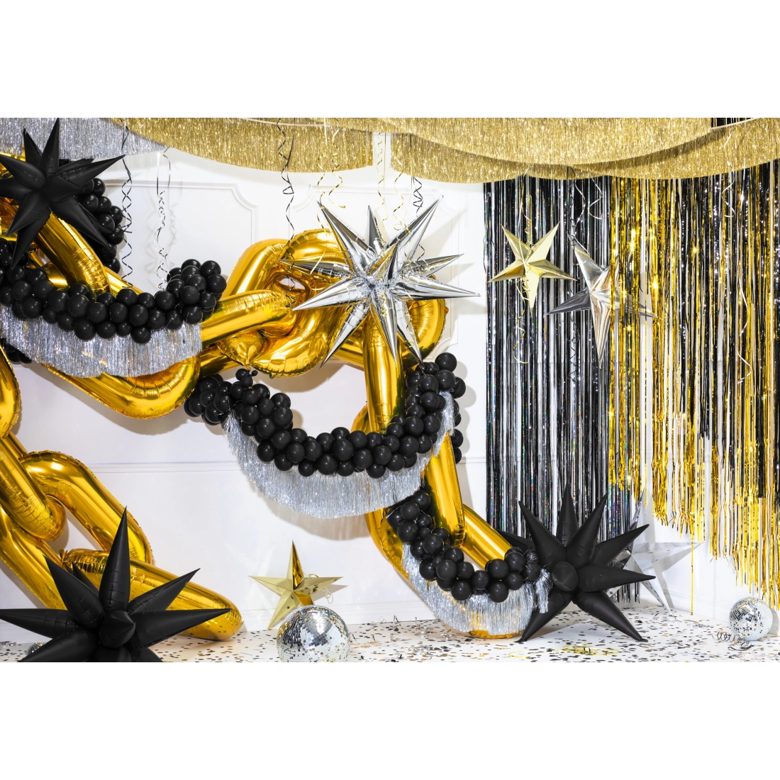 Zlata resasta girlanda za zabavo, 135 cm x 20 cm