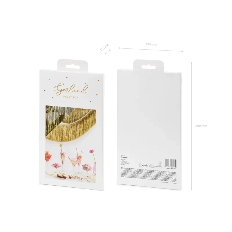 Zlata resasta girlanda za zabavo, 135 cm x 20 cm