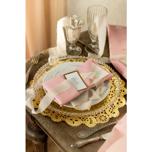 Zlati papirnati podstavki za torte 35,5 cm – 50 kosov, okrogli čipkasti