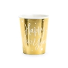 Zlati papirnati kozarci Happy New Year 220 ml – 6 kosov, novoletna zabava