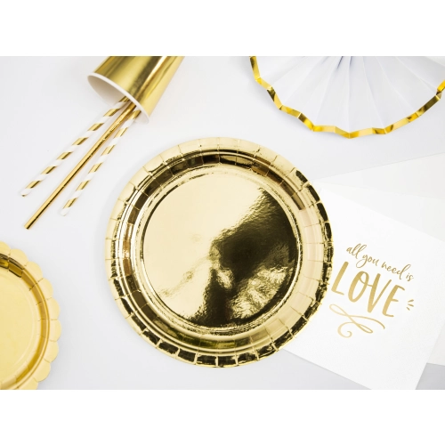 Zlati papirnati krožniki 23 cm – komplet 6 kos