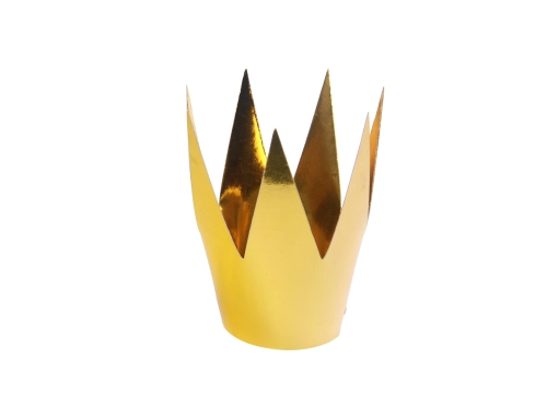 Zlaté párty korunky 5,5 cm – dekorácia na oslavu, 3 ks