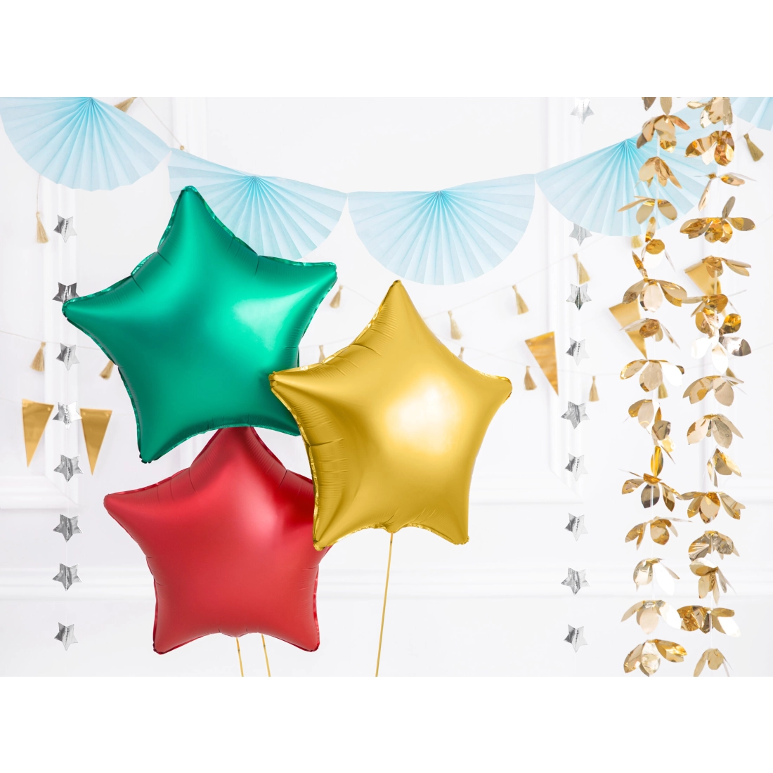 Zlat balon iz folije v obliki zvezde 48 cm – saten balon za zabave