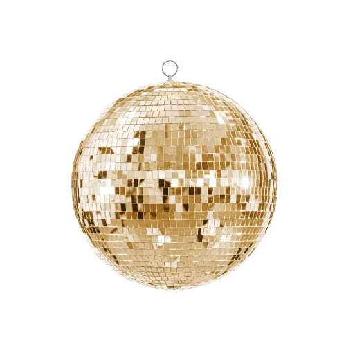 Disko krogla z ogledalci v šampanjsko zlati barvi 40 cm z držalom