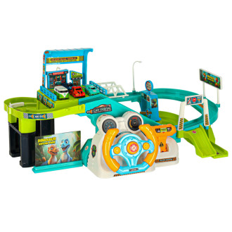 Autodráha parkovací garáž dinosaurus 4 auta