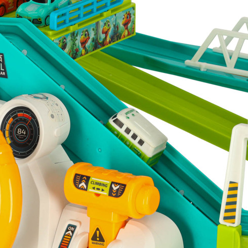 Autodráha parkovací garáž dinosaurus 4 auta