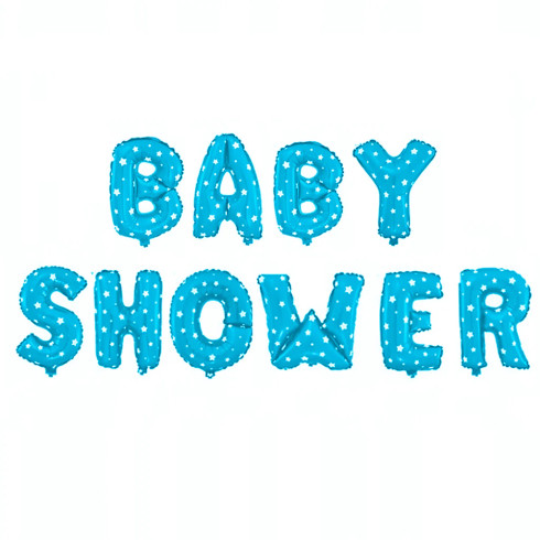 Balónová girlanda BABY SHOWER modrá s hviezdičkami