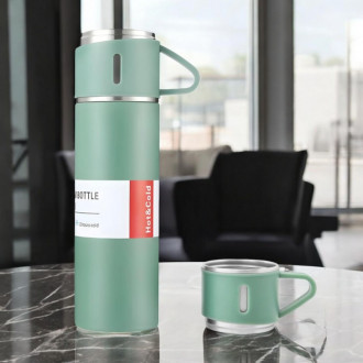 Darčeková sada termoska s 3 hrnčekmi, 500 ml - mätová