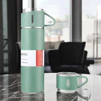 Dárková sada termoska se 3 hrnky, 500 ml - mátová