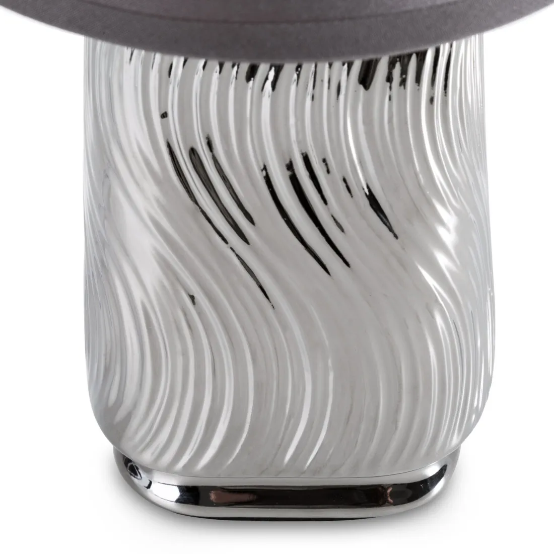 Dekoračná keramická lampa Dali zdobená reliéfnym vzorom - šedá