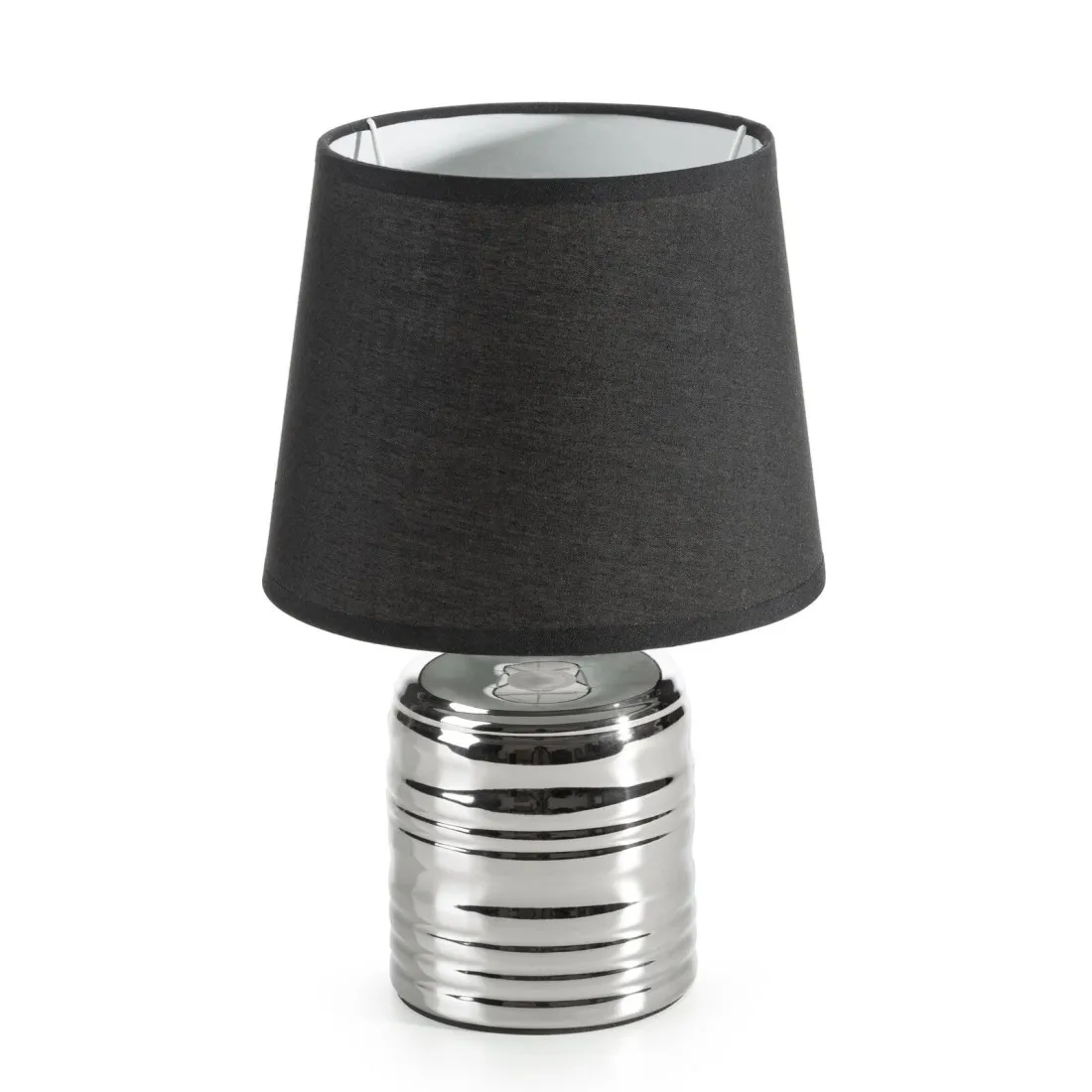 Dekoratívna keramická lampa Amela zdobená reliéfnym vzorom - čierna