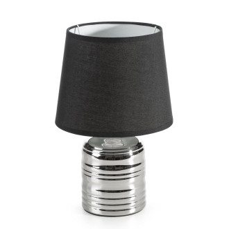 Dekoratívna keramická lampa Amela zdobená reliéfnym vzorom - čierna