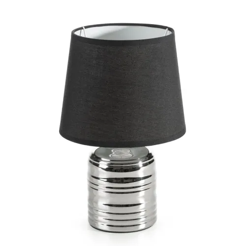 Dekoratívna keramická lampa Amela zdobená reliéfnym vzorom - čierna