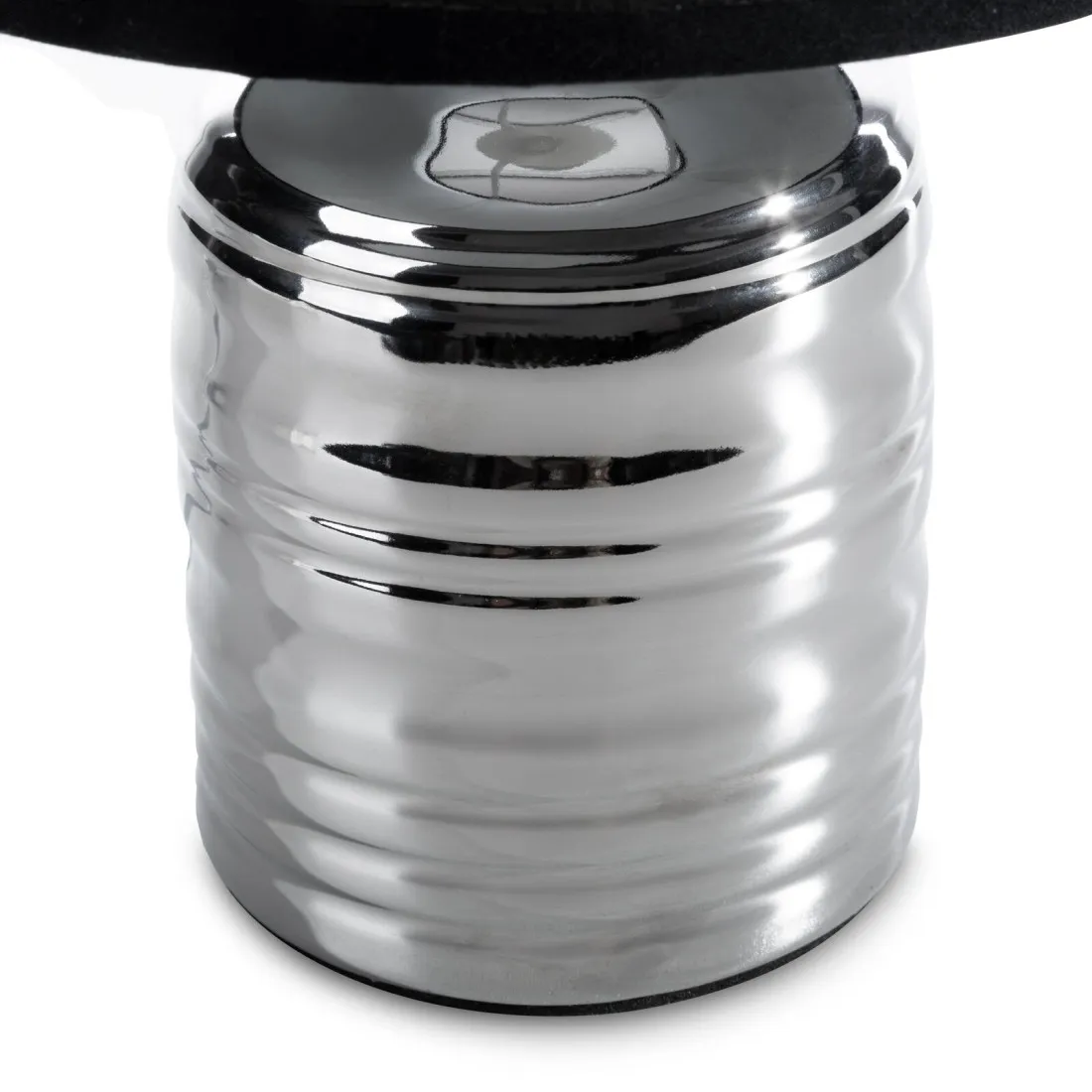 Dekoratívna keramická lampa Amela zdobená reliéfnym vzorom - čierna