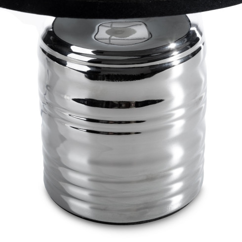 Dekoratívna keramická lampa Amela zdobená reliéfnym vzorom - čierna