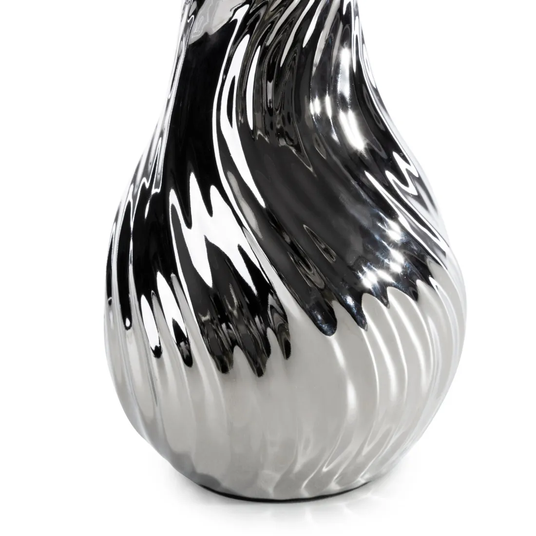 Dekoratívna keramická lampa Reina zdobené reliéfnym vzorom - biela