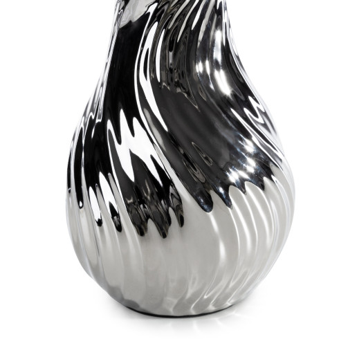 Dekoratívna keramická lampa Reina zdobené reliéfnym vzorom - biela