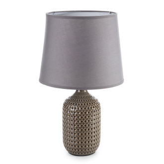 Dekoratívna keramická lampa Tali zdobená reliéfnym vzorom - šedá