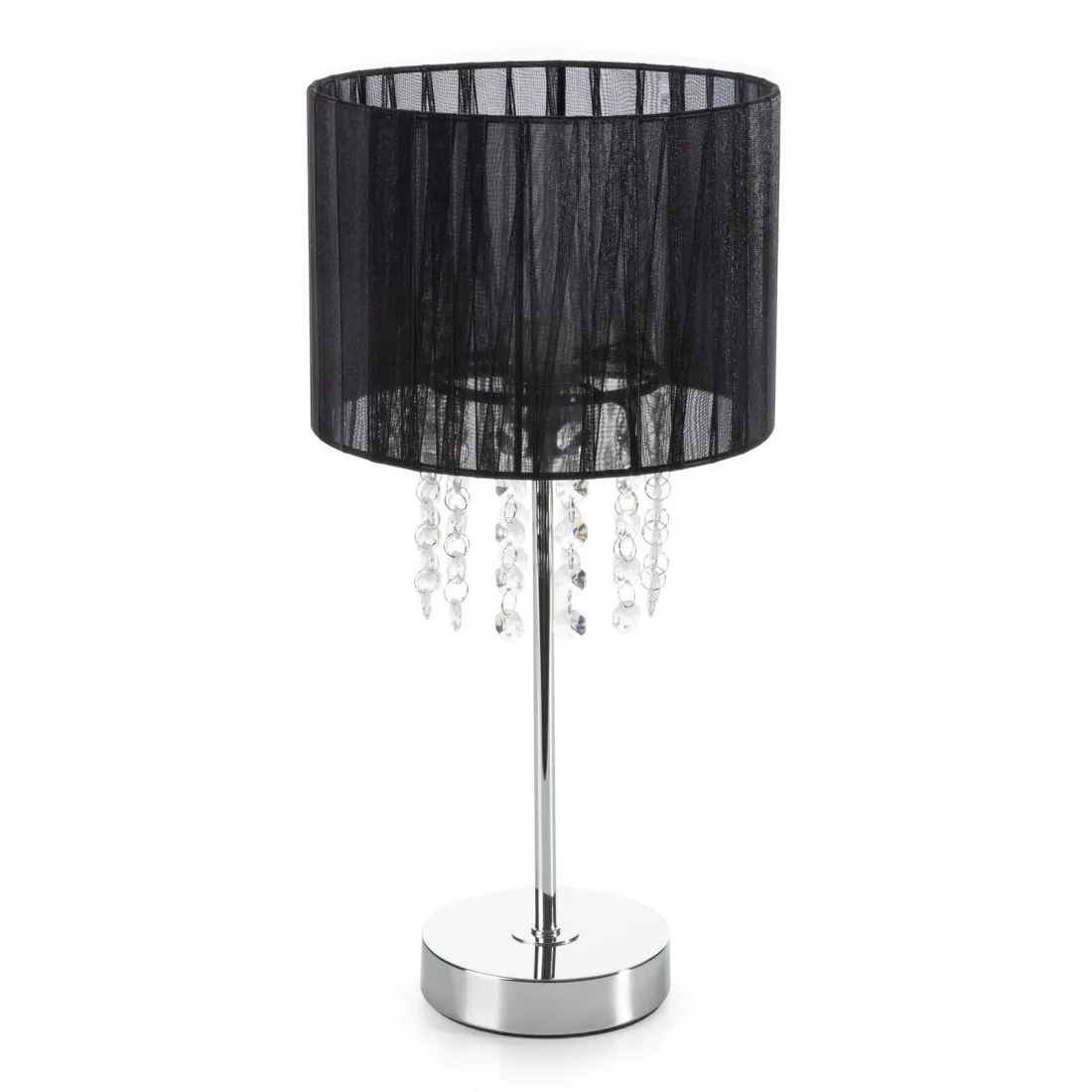 Dekorativní stolní lampa Milen zdobená krystaly - černá