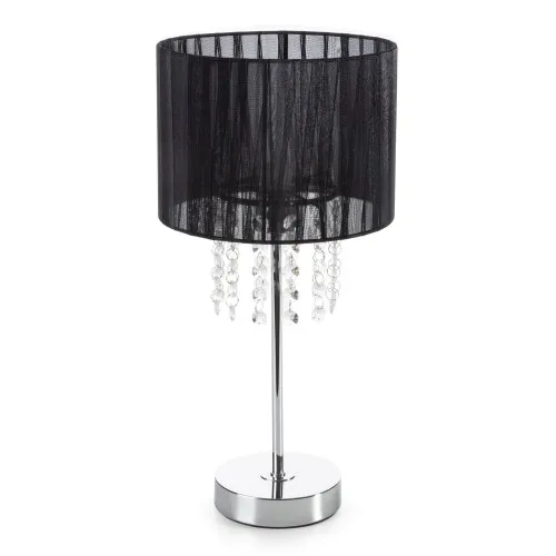 Dekorativní stolní lampa Milen zdobená krystaly - černá