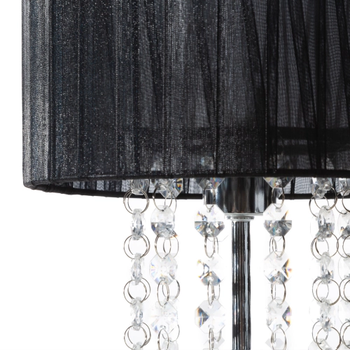 Dekorativní stolní lampa Milen zdobená krystaly - černá