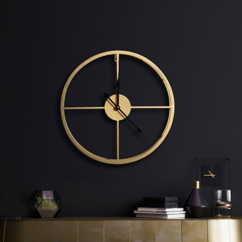 Dekorativní kovové nástěnné hodiny v moderním minimalistickém stylu - 40 cm