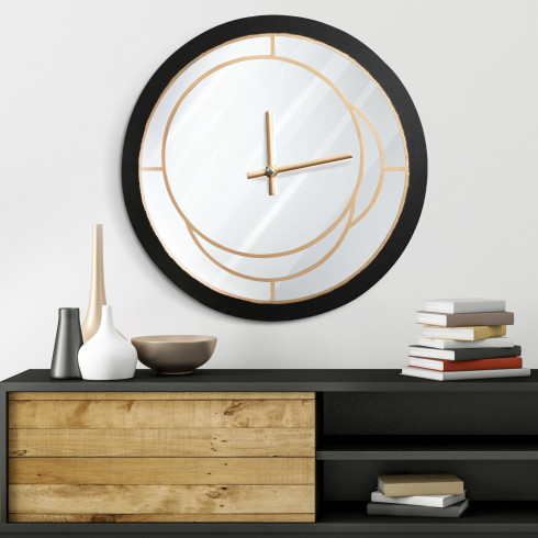Dekoratívne nástenné hodiny v modernom minimalistickom štýle - zrkadlové 60 cm