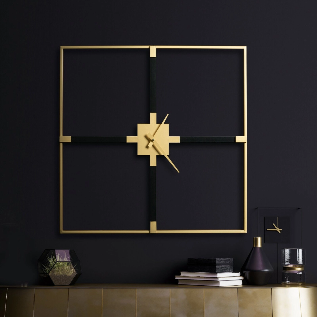 Dekoratívne nástenné hodiny z kovu v modernom štýle - 60 cm