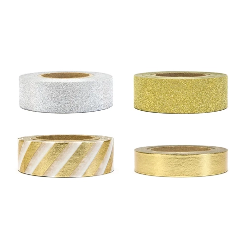 Set de benzi decorative s sclipici, mix, 4 buc.