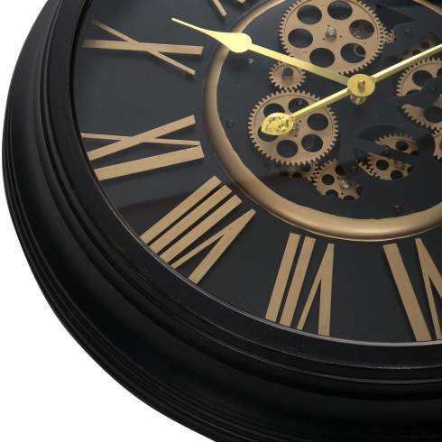 Dekoratívne retro nástenné hodiny s pohyblivými prevodmi - 64 cm