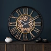 Dekoratívne vintage nástenné hodiny s pohyblivými prevodmi 54 cm