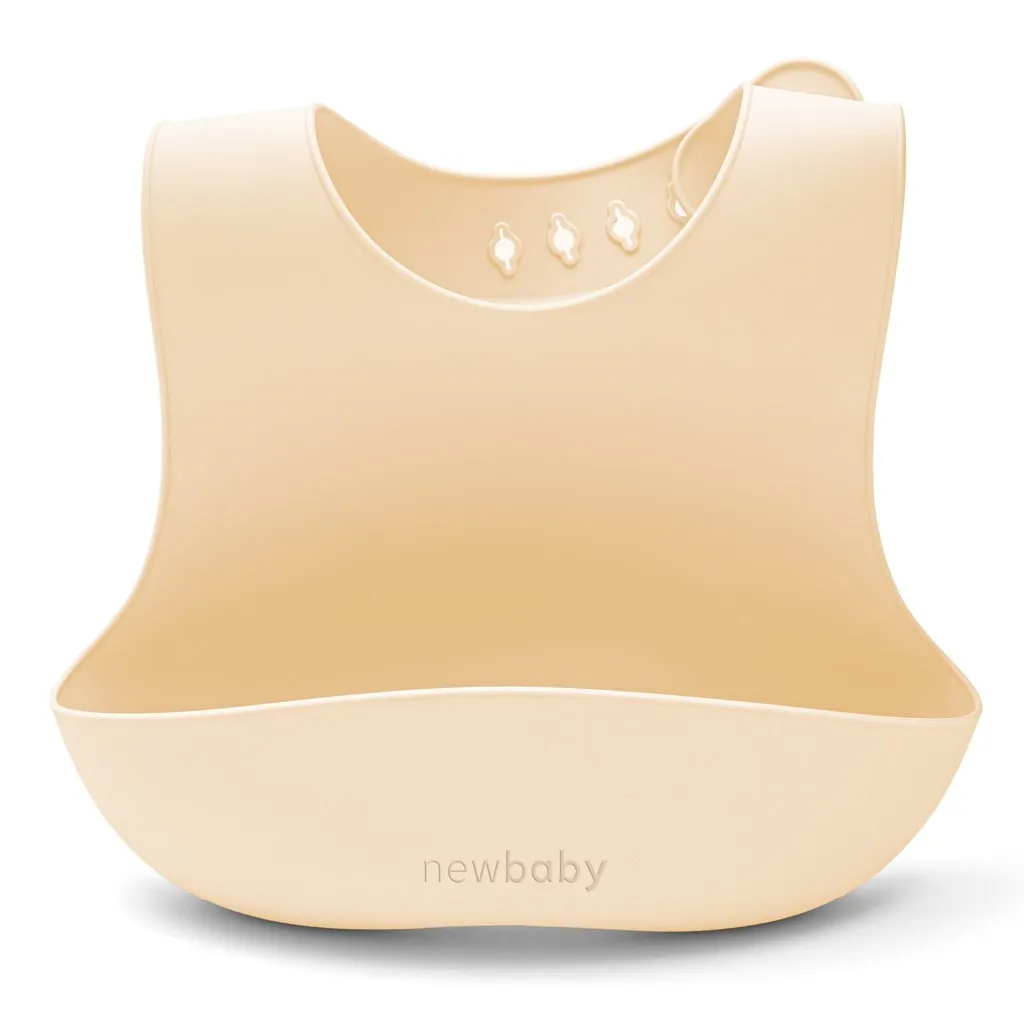 Dětská silikonová jídelní souprava New Baby - béžová
