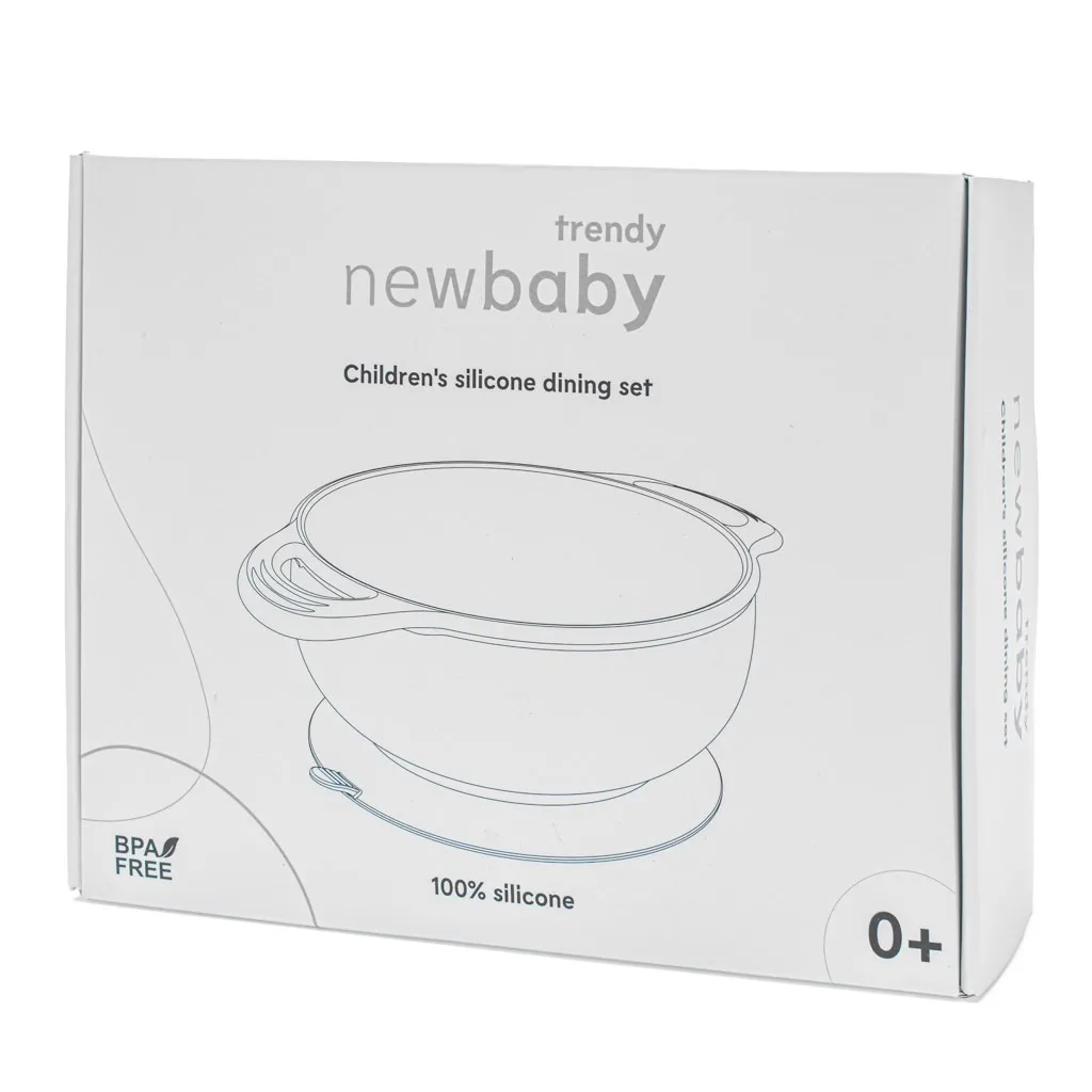 Dětská silikonová jídelní souprava New Baby - béžová