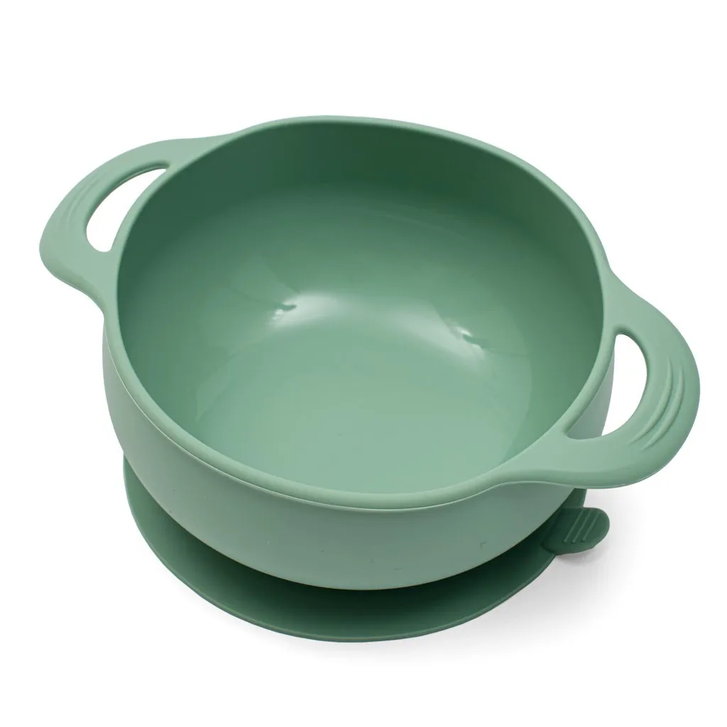 Dětská silikonová jídelní souprava New Baby - olivová